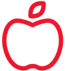 Apfel Icon Rot